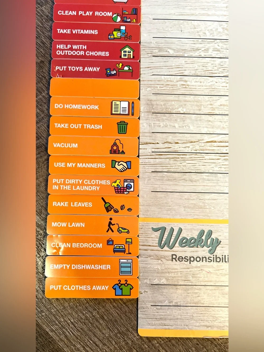 Owlconic Magnetic Responsibility Chore Chart 40 Task Magnets Dry Erase